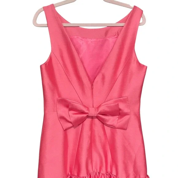 Milly Of New York Pink Dress Sleeveless Bow Balletcore Party Cocktail Size 8 - Picture 5 of 14